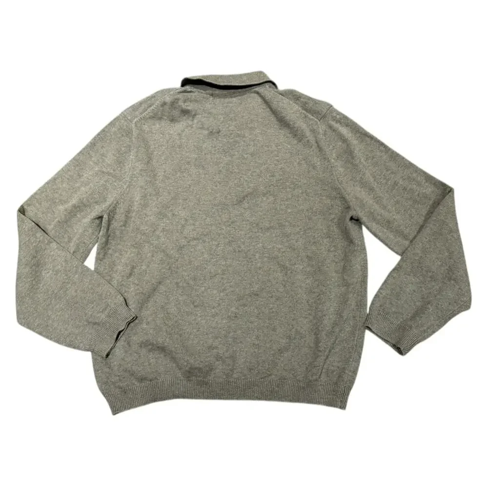 Eddie Bauer Taupe Cotton Blend Polo Style Men's Medium Sweater